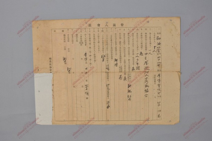 486.第一次国内革命战争时期邵汝鉴的广宁农协会会员入会表.jpg